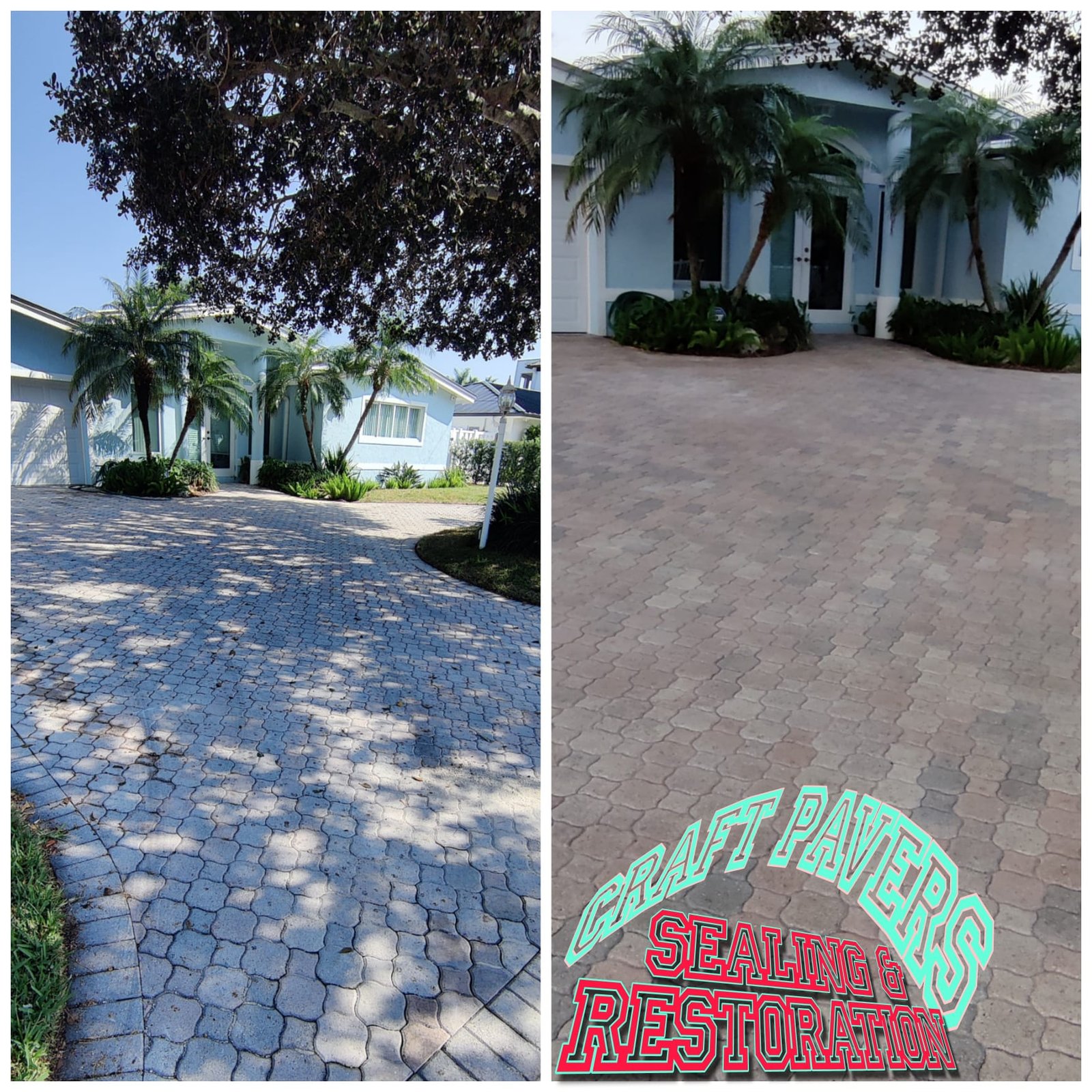 Driveway paver restoration results